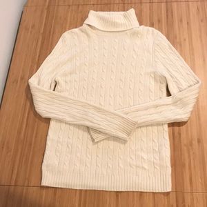 J. Crew Cream/White Turtleneck Sweater Size Small